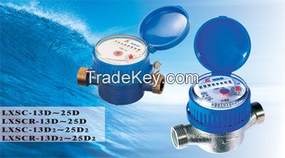 Rotary vane wheel dry-dial sing-jet water meter