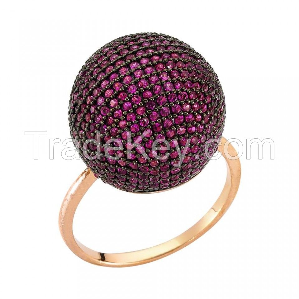 Gemstone Sterling Silver 925 Turkish Ring Rose Gold Plated 