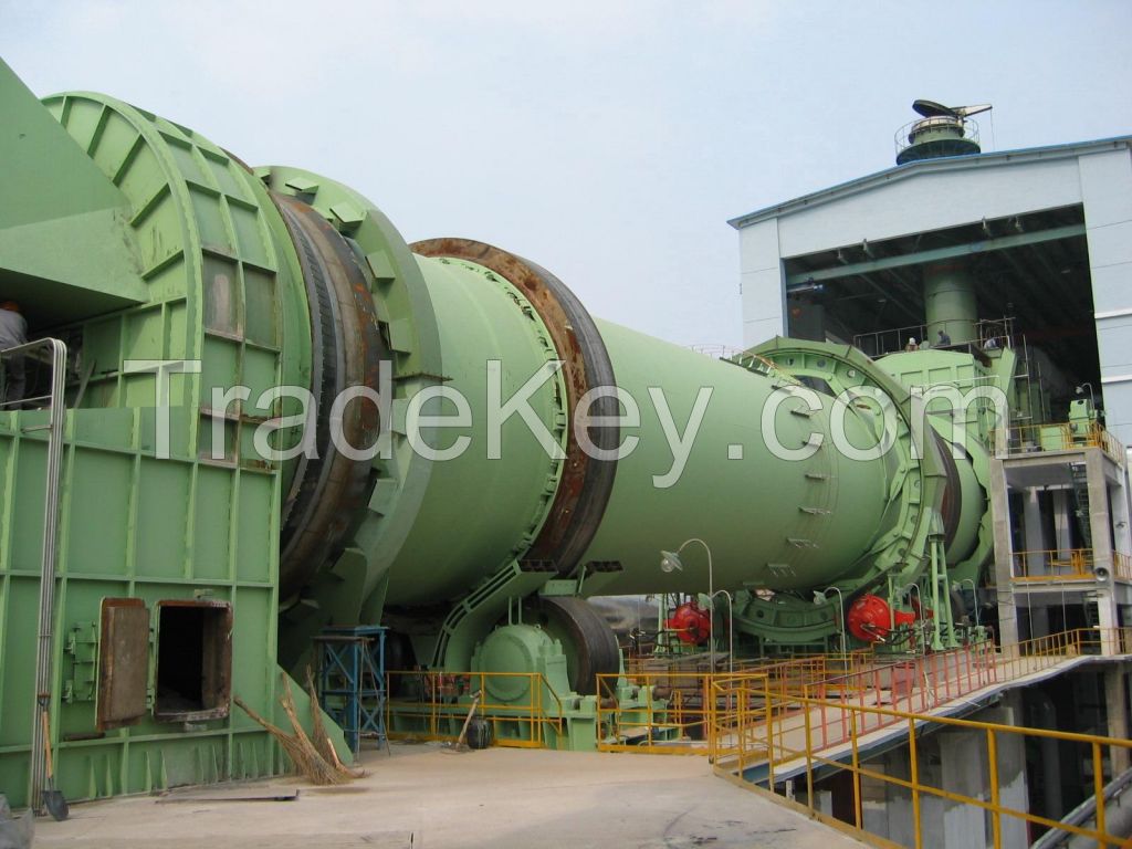 Dry processing large size cement kiln of rotary type