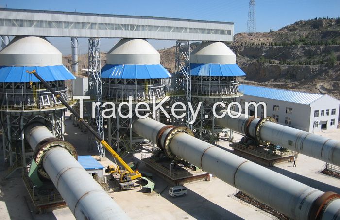 Dry processing large size cement kiln of rotary type