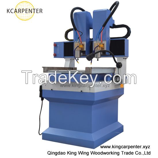 double heads small worktable mini cnc router for stone wood