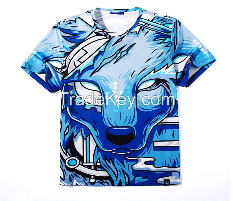 Colorful 3D Cartoon Printed Short Sleeve T-Shirt Fashion Tees