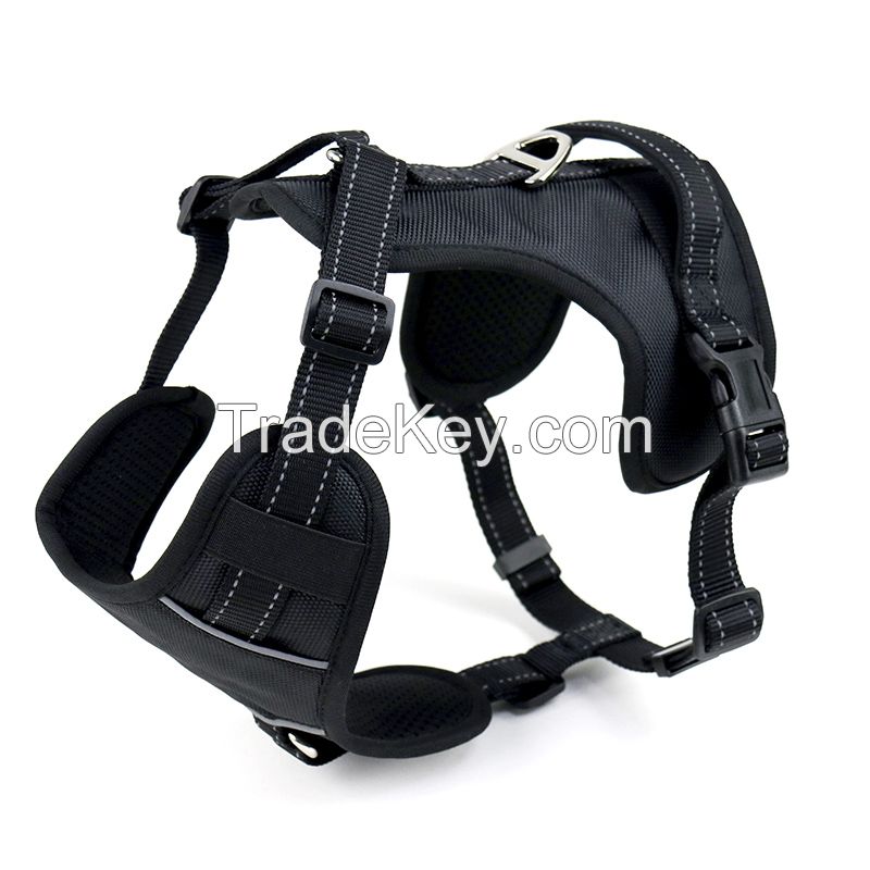 No-Pull Pet Harness with 2 Leash Clips, Adjustable Soft Padded Dog Vest, Reflective No-Choke Pet Oxford Vest with Easy Control Handle for Large Dogs