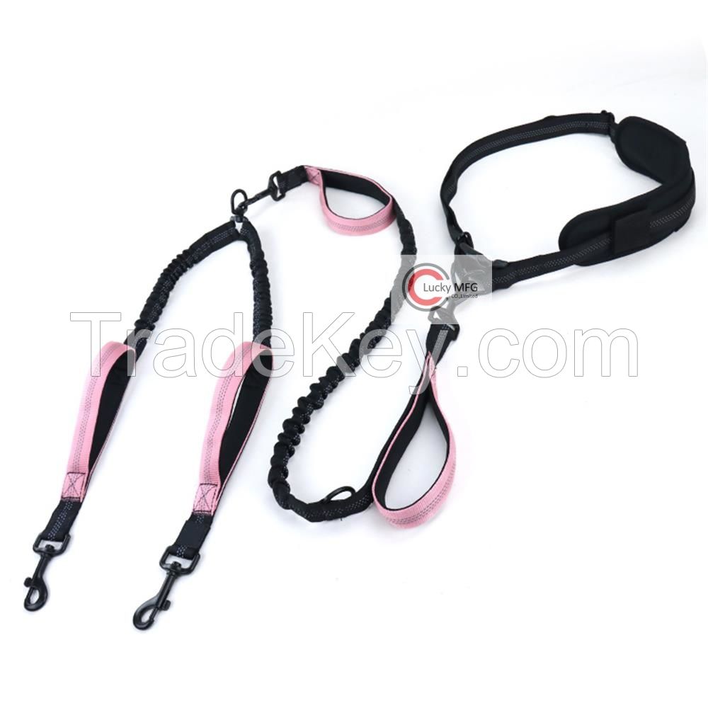 double dog leash, durable nylon dog leash for 2 dogs