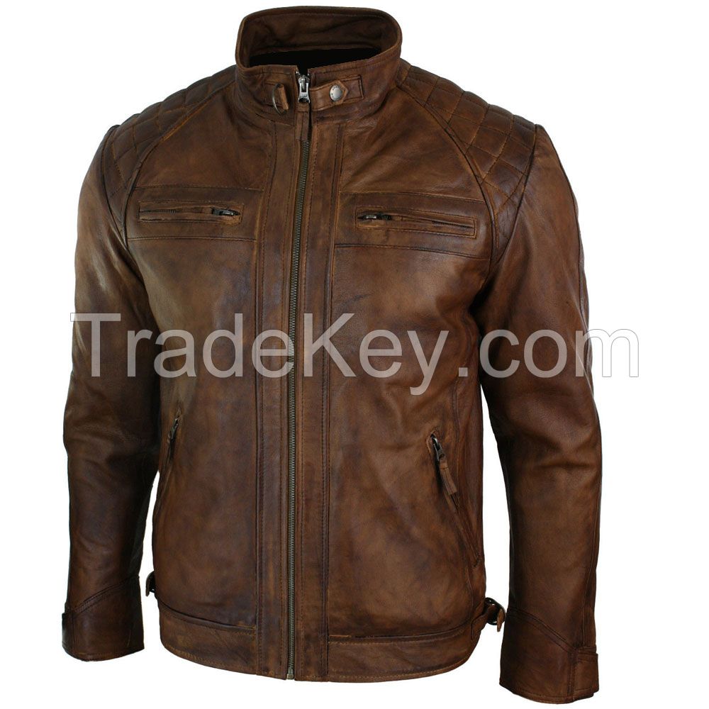 LEATHER MEN FASHION JACKET KMX-0082