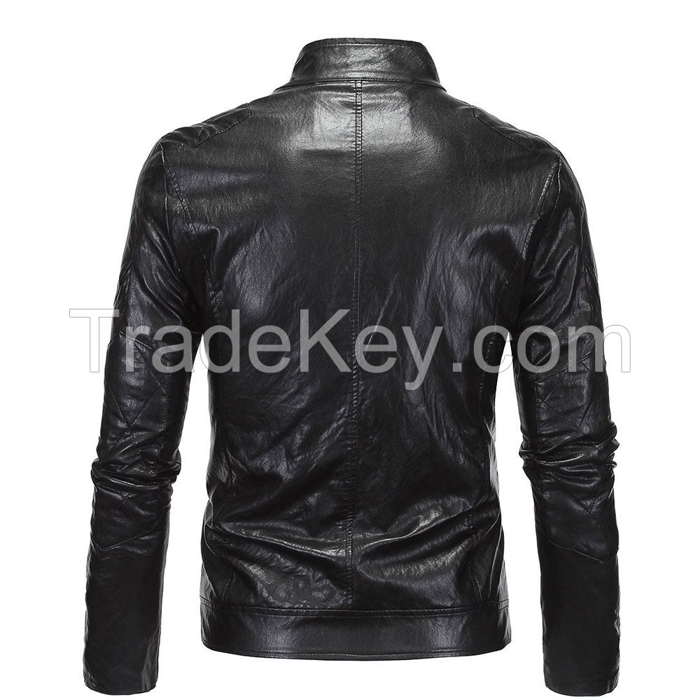 LEATHER MEN FASHION JACKET KMX-0089