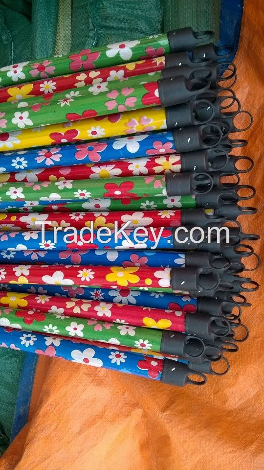 MIX COLORS PVC COATED WOODEN BROOM HANDLE