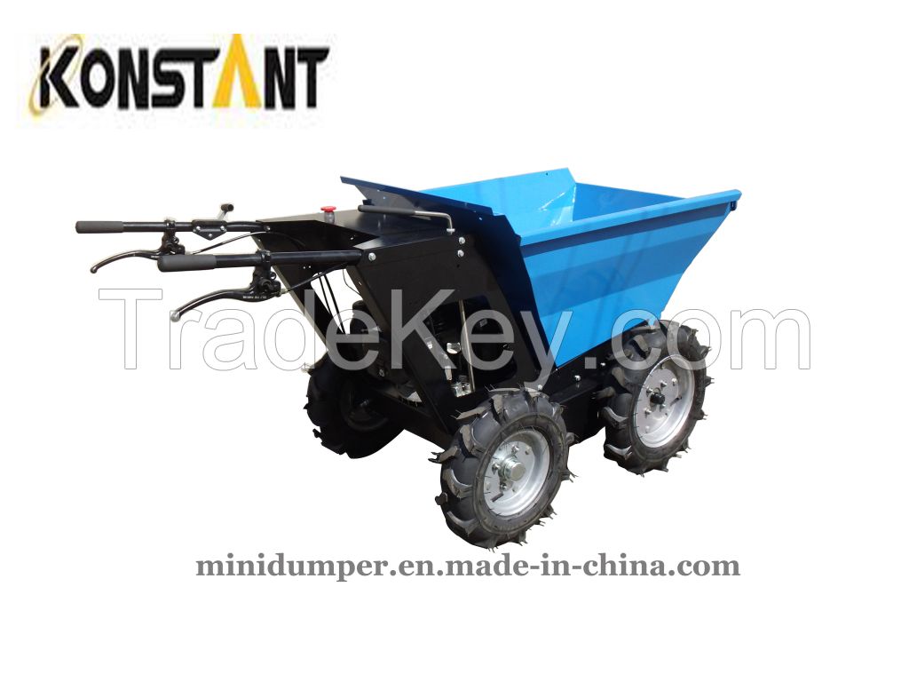 KT-MD300T Blue Four Wheeled Wheelbarrow Mini Dumper 4X4 All Terrain Buggies