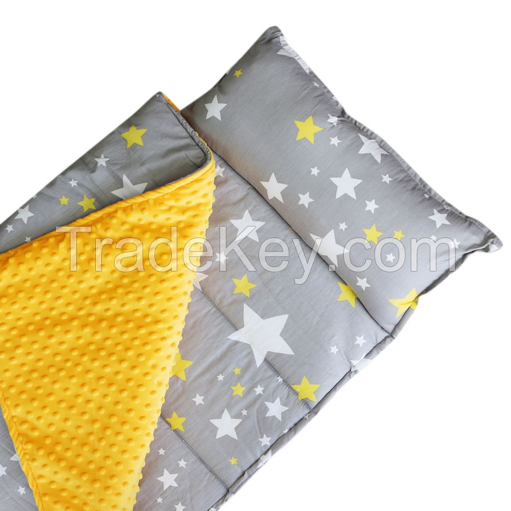 Gray Star Printed Folding Kids Nap Mats for Daily Life