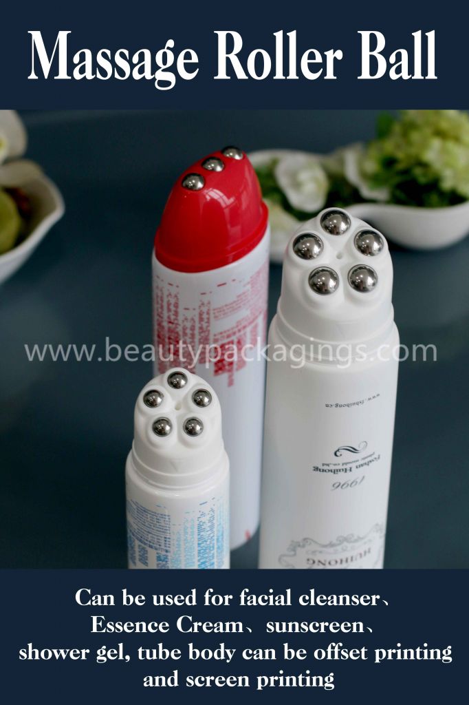 Five Roller Ball Massage Applicator Plastic Facial Cosmetic Tube Bottle