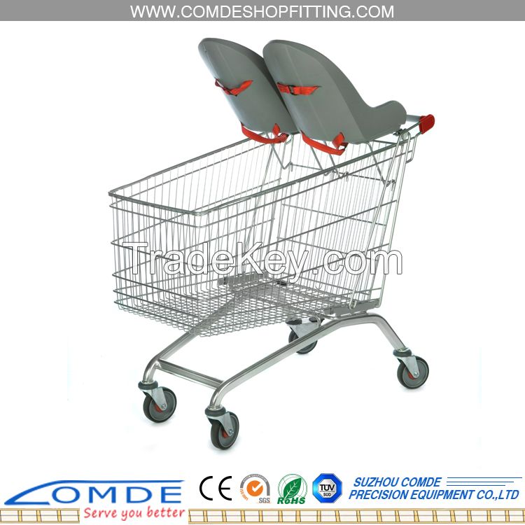 Metal Shopping Trolley for Supermarket and Store