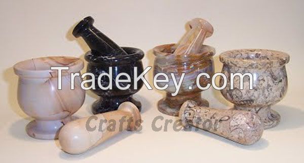 ONYX MARBLE MORTAR AND PESTLE