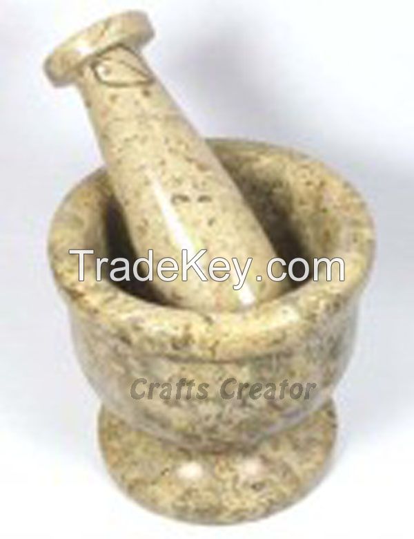 ONYX MARBLE MORTAR AND PESTLE