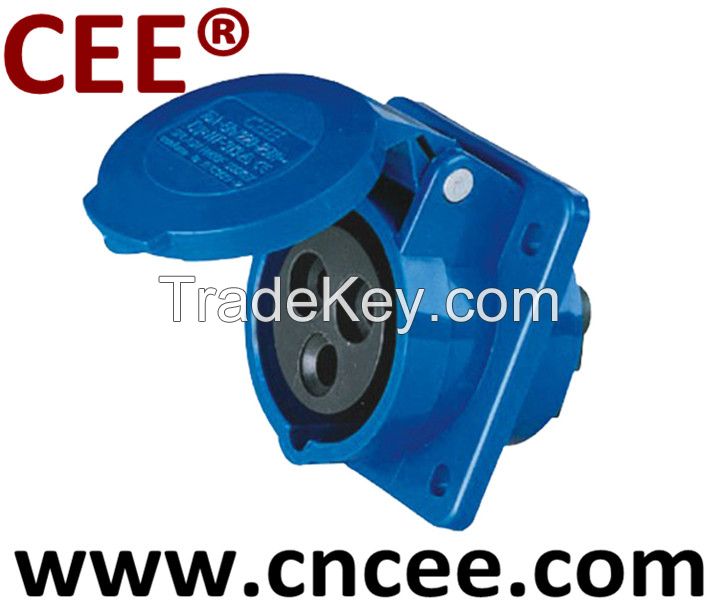 CEE Industrial Female Socket Panel Mounted Straight/Angled