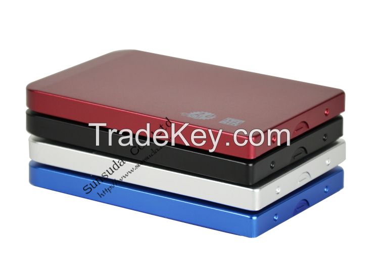 Aluminium hard drive casing usb 2.0 to 2.5 sata hdd enclosure