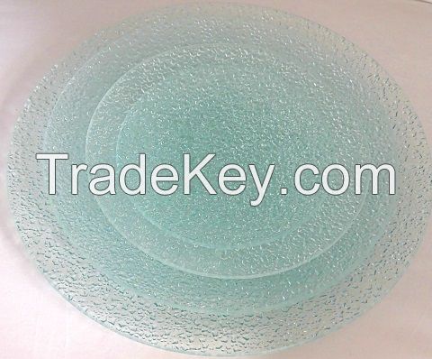 Seving Dinner Decorative Tempered Glass Plate