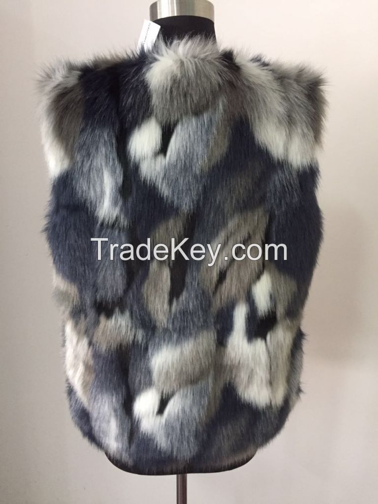 Women Faux Fur Vest Waistcoat Sleeveless Jacket