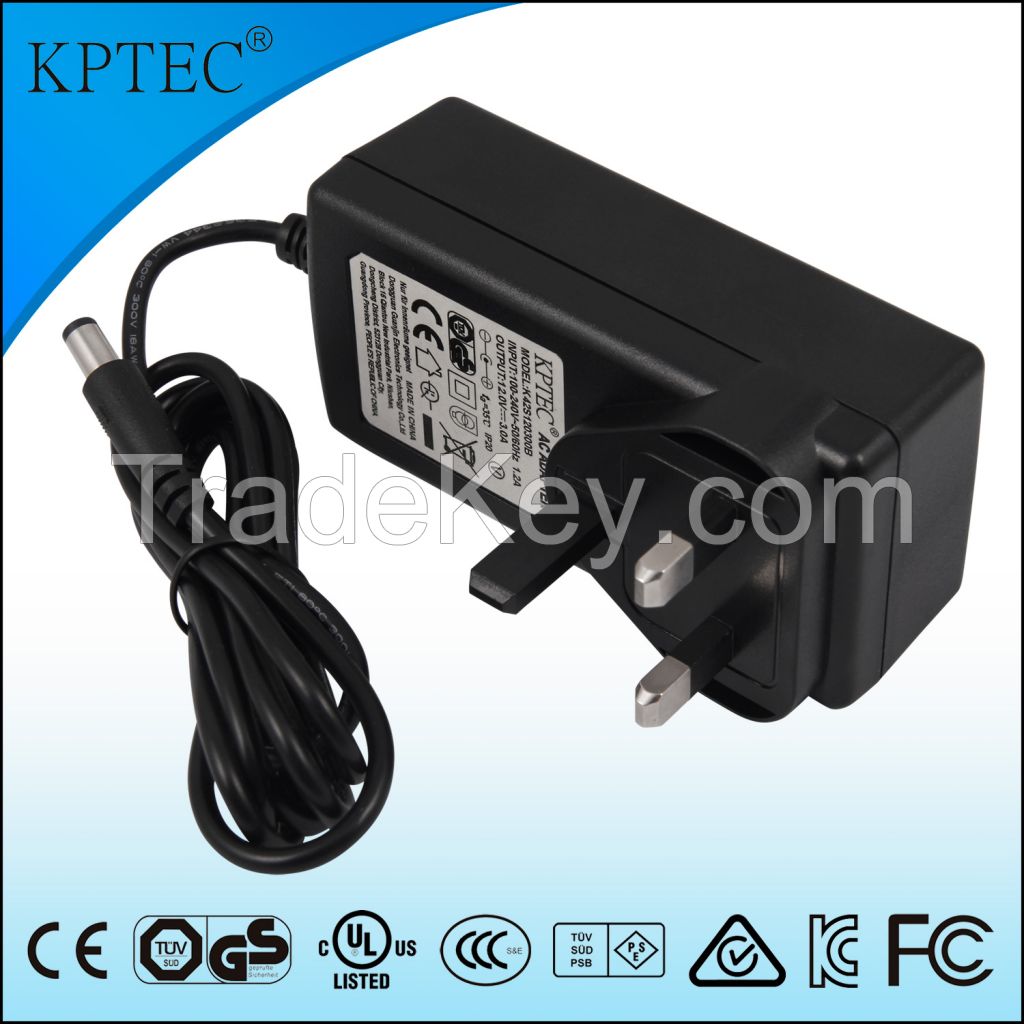 Power adapter with EU Us Au Japan Plug Kptec Maker 42W