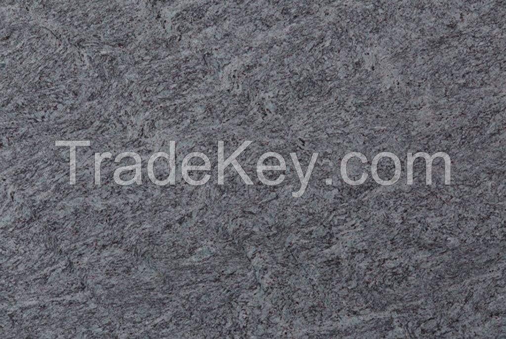 Blue granite slabs and blocks