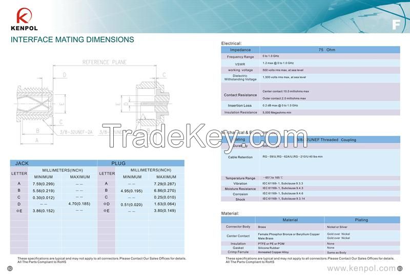 F CONNECTOR Multi-model series for cable