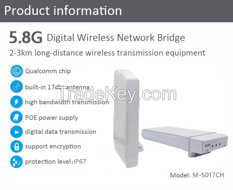 3km 300Mbps 5.8G outdoor wireless transmission equipment