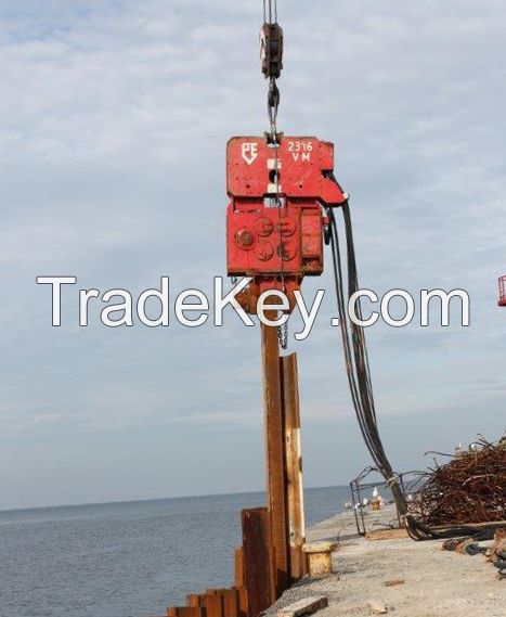 Used vibro hammer PVE 2316 VM to work on a crane or piling rig