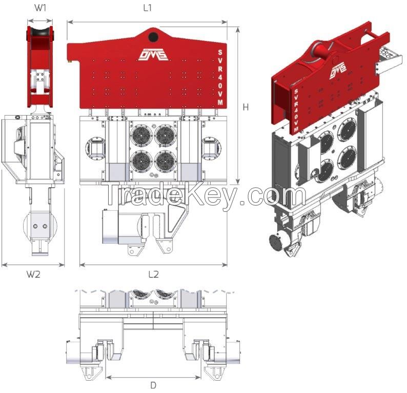 Vibro hammer SVR 40 VM to work on a crane or piling rig