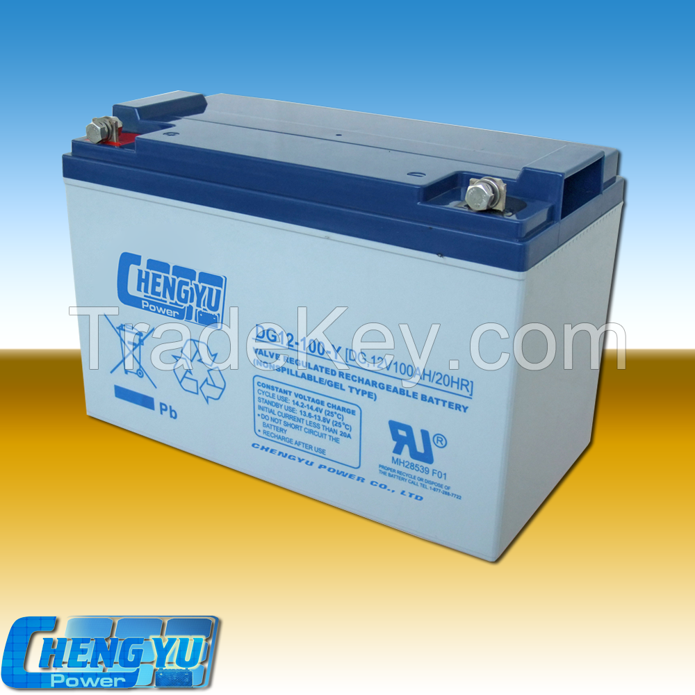 Lead-acid Type 12V100Ah Gel Deep Cycle Battery