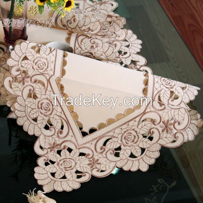 Handmade Cutout Embroidered Decorative Table Runner