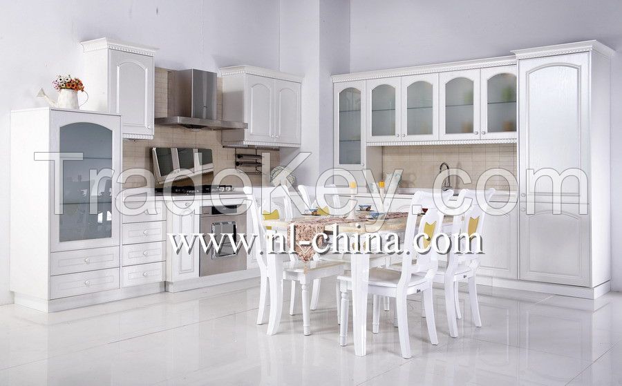 Modern High Gloss PVC Wooden Kitchen Cabinet with Island