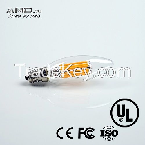 E12 C35 CE approved led filament led 4W 360lm decorative Bulb lighting