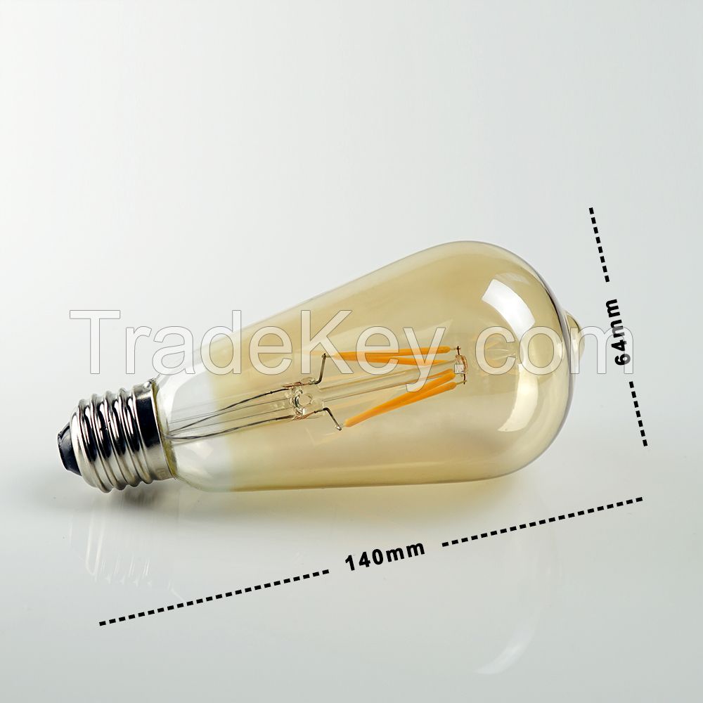 Decorative led gbloe ST64 4w 220v led filament light