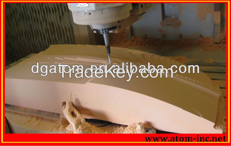 The CNC Machine use Resin Tooling Board for soles pattern Mould