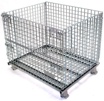 Steel storage foldable wire mesh basket