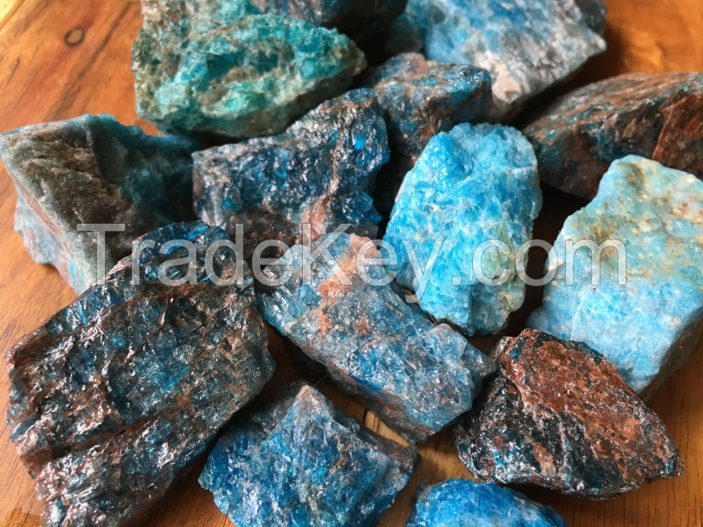 Natural Rough Blue Apatite Gem Specimen