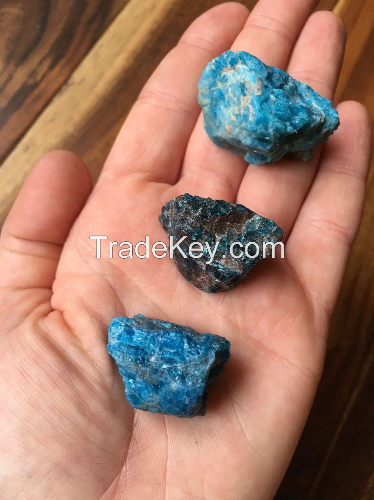 Natural Rough Blue Apatite Gem Specimen