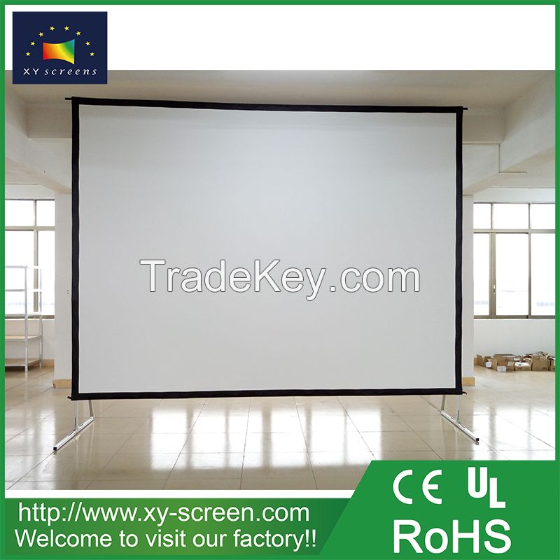 XYSCREEN 150 inch outdoor portable rear projection fast folding projector screen easy move