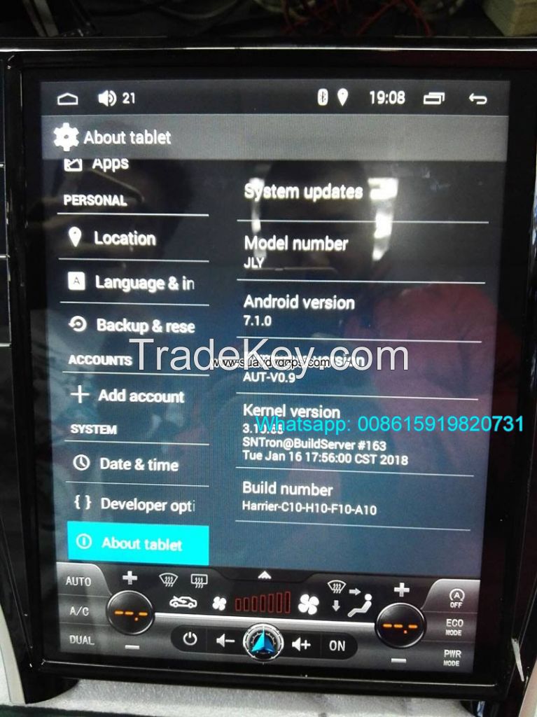 Car radio android 7.1 GPS navigation special for Toyota Harrier