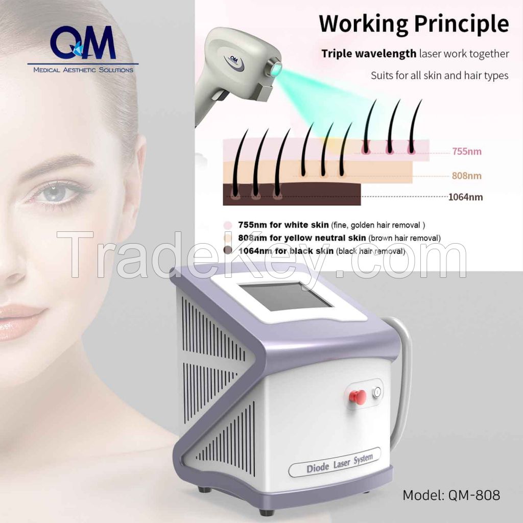 Triple Wavelengths 755nm+808nm+1064nm Diode Laser Hair Removal System