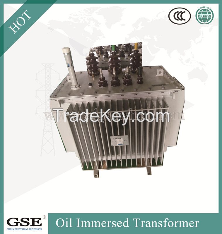 S11 30-2500 kVA Three-Phase 10kv Oil-Immersed Laminated Core Type Fully-Sealed Energy Saving Power/Distribution Transformer