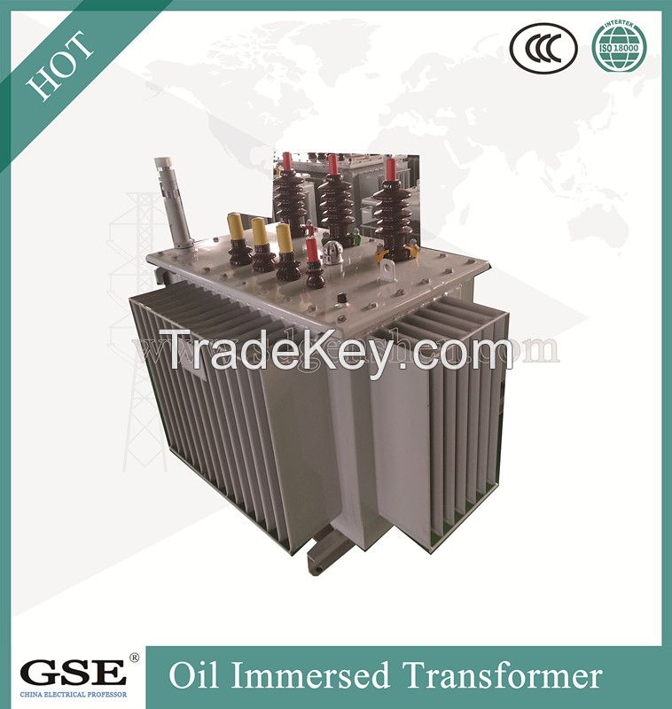 S11 30-2500 kVA Three-Phase 10kv Oil-Immersed Laminated Core Type Fully-Sealed Energy Saving Power/Distribution Transformer