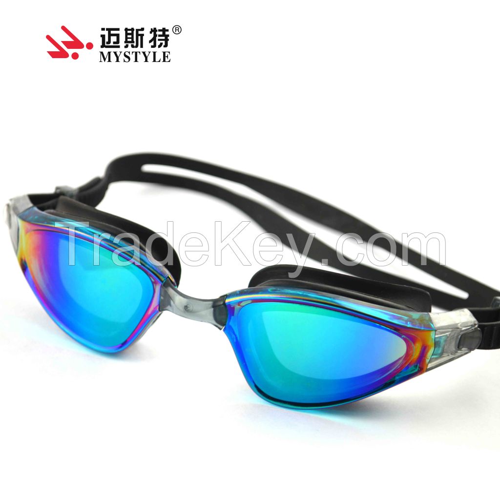 Mirror coated swim goggles 