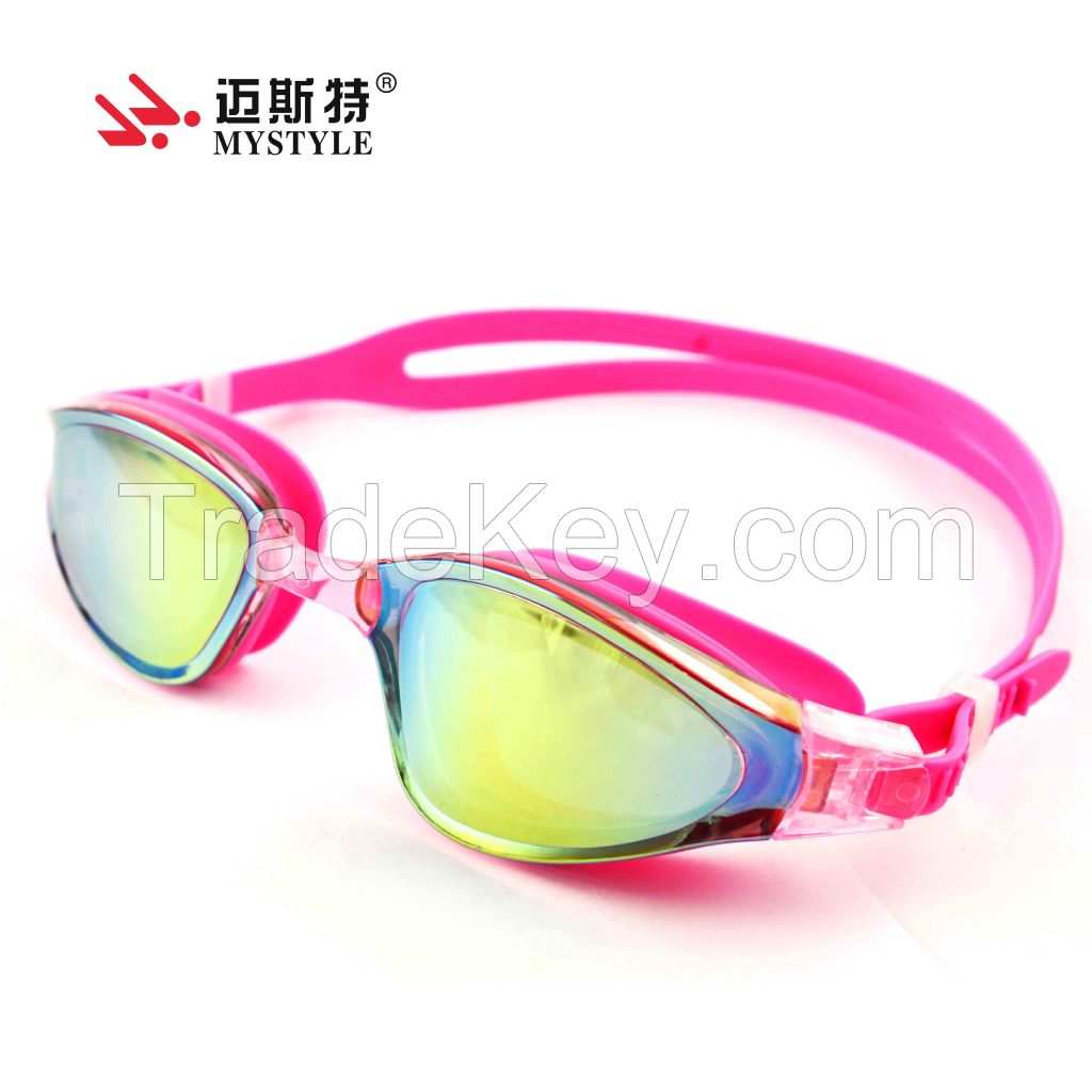 Mirror coated swim goggles 