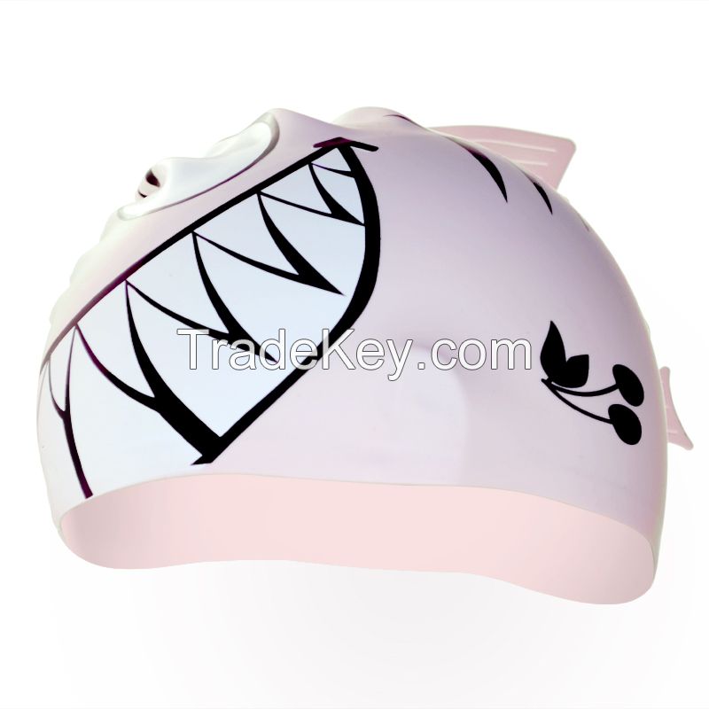 Children cartoon swimming caps