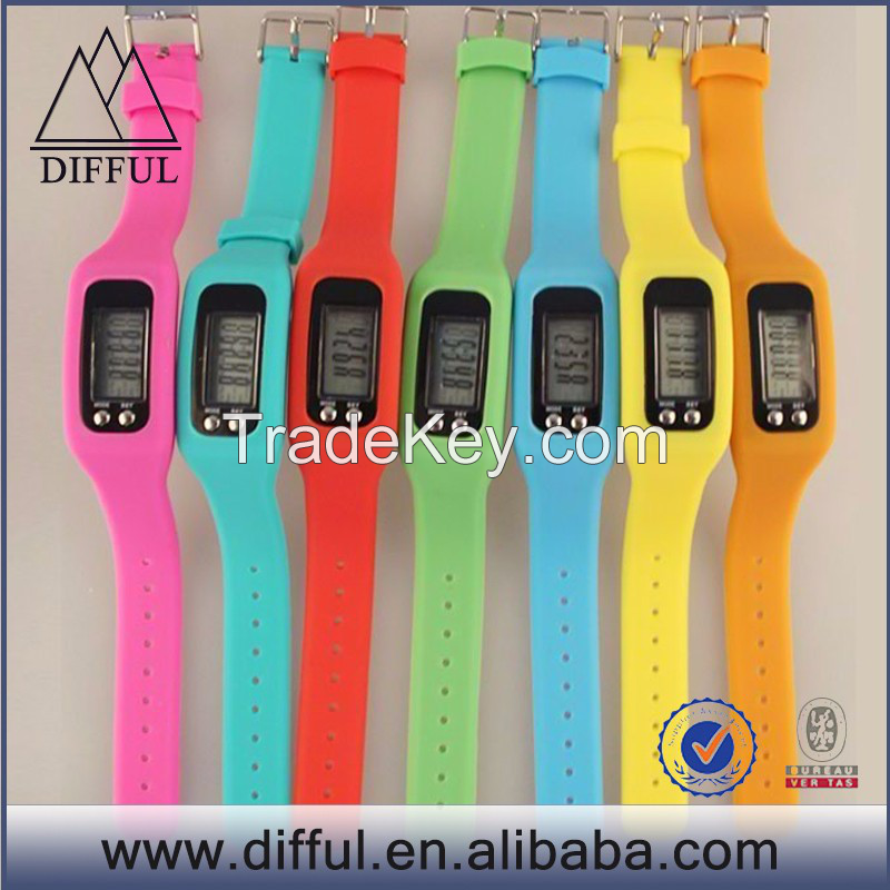 Bracelet pedometer watch running Sport backlight silicone watches kid`