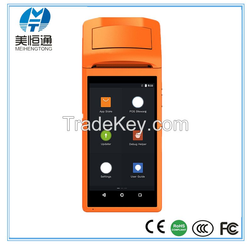 New design 58mm android bluetooth pos terminal thermal printer wifi usb+3G pos machine MHT-V1