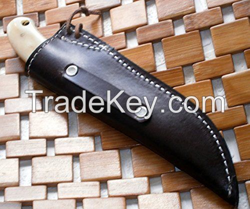 Custom Handmade Damascus Steel Knife- Exotic Bone Handle