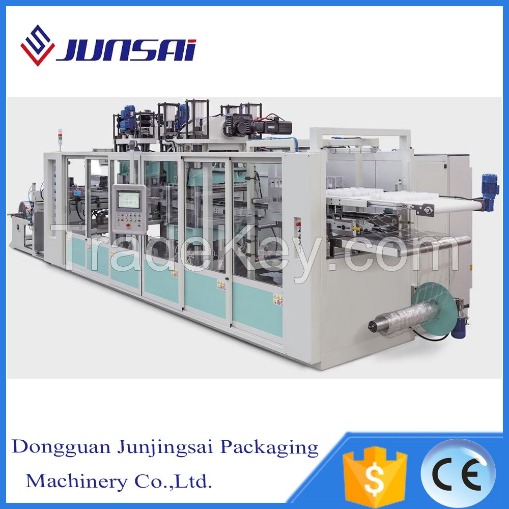 Automatic plastic cup thermoforming making machine