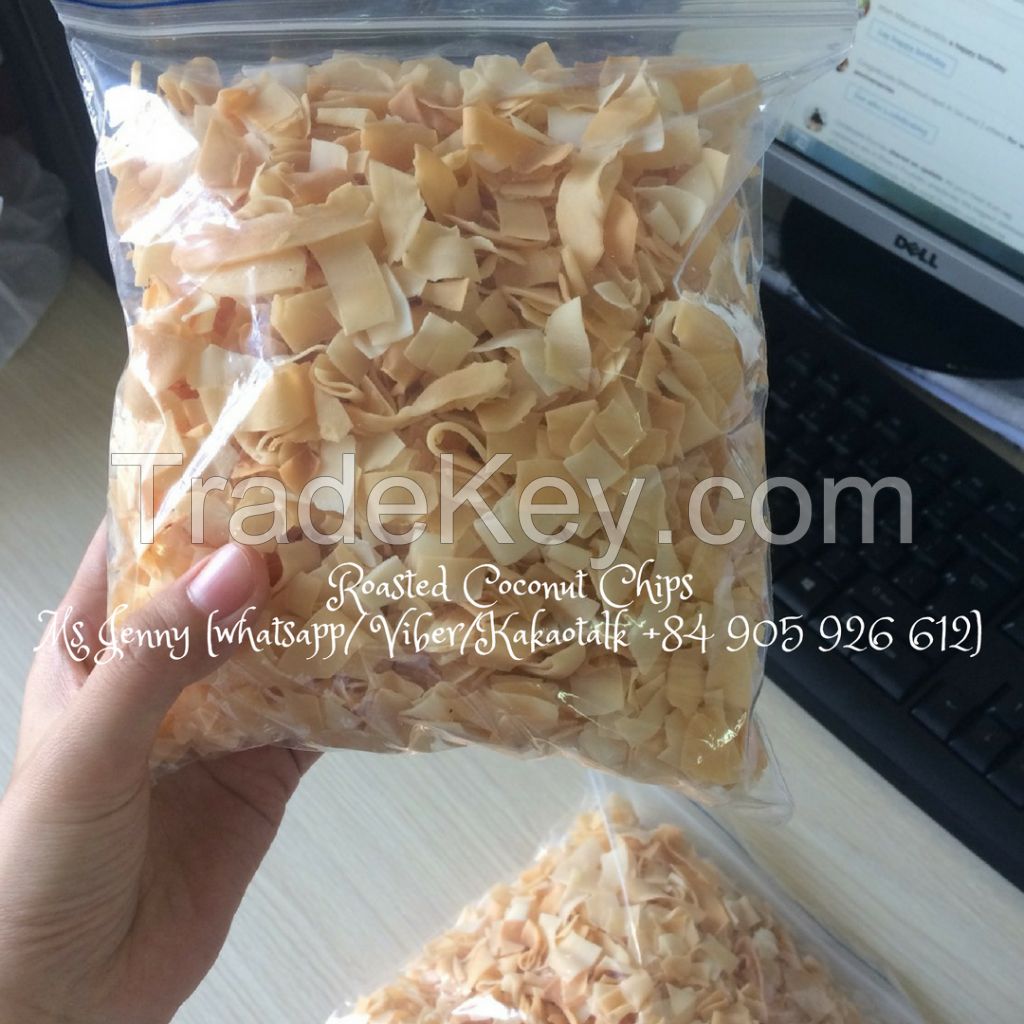 HIGH QUALITY ROASTED CRISPY COCONUT CHIPS (Jenny +84 905 926 612)