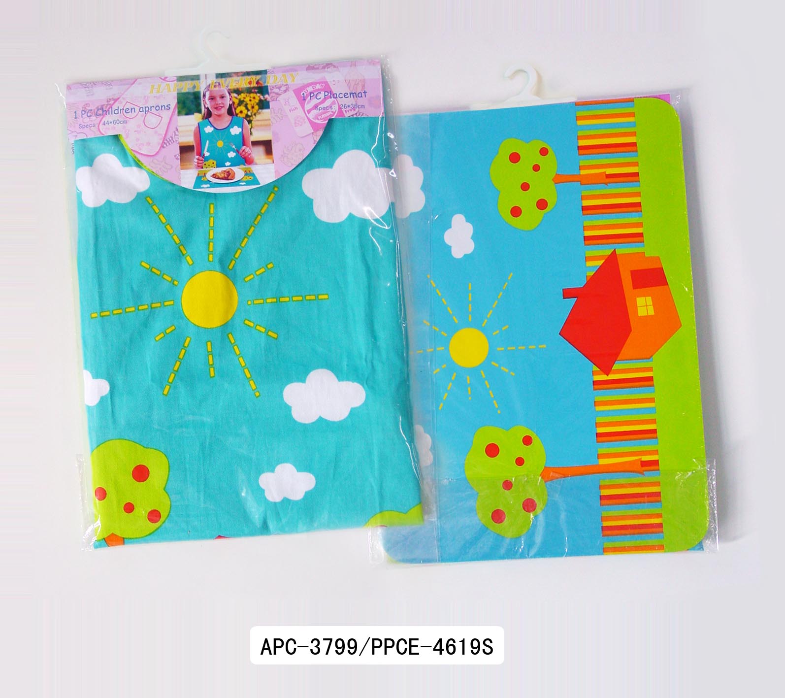 children apron placemat set